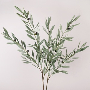 Ramas de Olivo de Plástico Verde Grisáceo de 98 cm, Hojas y Frutos Artificiales, Planta Artificial de Alta Simulación para Interiores, Ecológica y Decorativa - Product Image 2