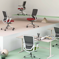 Prix du fabricant Chaise d'ordinateur à roulettes Chaise de direction à dossier moyen Mobilier de bureau d'invité Chaise ergonomique en maille