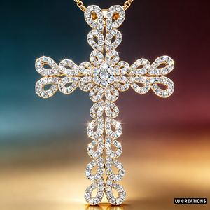 CUSTOM SILVER 10K/14K/18K GOLD PLATED LAB GROWN CVD DIAMOND CLASSIC ENGAGEMENT GIFT SWEATER <b>CHAIN</b> NECKLACE <b>CROSS</b> PENDANT - Product Image 6