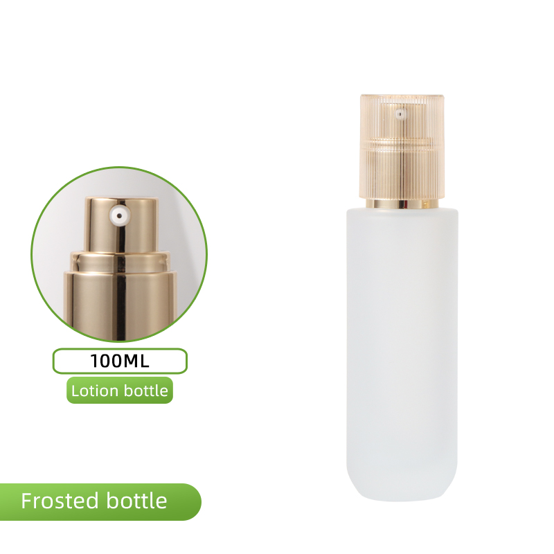 Lotion or givré 100 ml + couvercle jaune translucide rayé