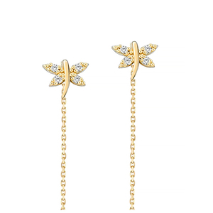 <span class=keywords><strong>Orecchini</strong></span> Pendenti a Forma di Libellula in <span class=keywords><strong>Argento</strong></span> 925 Placcato Oro per Donne - Product Image 3