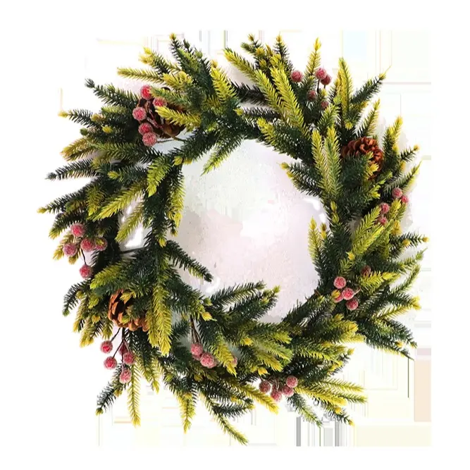 Wholesale Custom Christmas Wreath for Front Door Artificial Pine wreath Ornaments