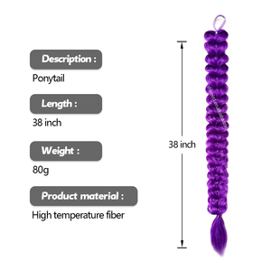Shinein 38 pollici trucco lungo Kpop demone cacciatori <span class=keywords><strong>trecce</strong></span> sirena viola fibra sintetica Twist capelli treccia - Product Image 2