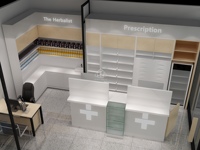 Farmacia Cabinet Shop Design d'intérieur Présentoir de vente au détail Meubles de pharmacie avec étagères de pharmacie
