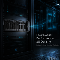 Serveur en rack 2U 2488H V7 Intel Xeon Scalable 4 sockets 64 DDR5 DIMM PCIe Gen5 pour l'informatique haute densité