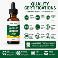 10800 FU Gouttes liquides orales de soutien immunitaire avec extrait de racine de betterave et Serrapeptase, sans gluten, sans OGM, 60 ml/2 fl oz pour adultes