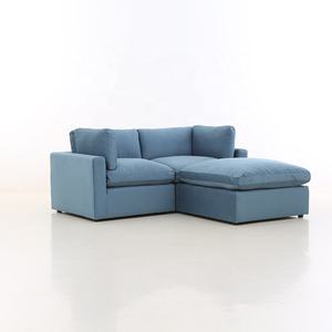 Personnalisation liquide répulsif résistant aux taches anti-déversement blanc tissu adapté aux animaux de compagnie en forme de L <span class=keywords><strong>2</strong></span> places canapé canapé modulaire sectionnel - Product Image 2