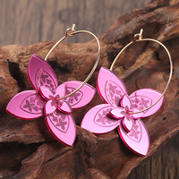 Boucles d'oreilles bohèmes samoanes, bijoux d'été hawaïens, boucles d'oreilles florales en acrylique Kiribati pour femmes, cadeau