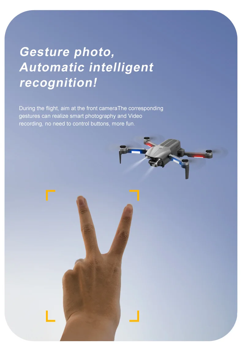 gesture photo, automatic intelligent recognitionl during the flight . corresponding