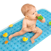 Tapis de bain pour bébé Sheepping JIAJIELI, rectangulaire, antidérapant, extra long, 40x16 pouces, vinyle écologique, 200 ventouses, lavable en machine