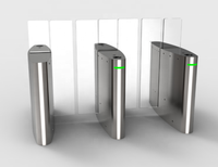 Portes coulissantes en verre pleine hauteur, tourniquets, lecteur de cartes, contrôle d'accès, acier inoxydable 304, bidirectionnel, pour utilisation en gare