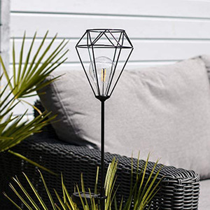 Lámpara Solar de Jardín con Bombilla LED, Farol de Hierro para Exteriores, Iluminación de Caminos, Resistente al Agua, Alimentada por Energía Solar - Product Image 2
