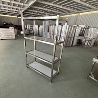 Étagère de rangement perforée en acier inoxydable, pieds carrés, multi-niveaux, robuste, pour usage commercial, organisateur de cuisine