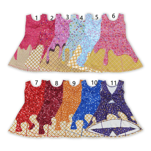 Vestido Deportivo para Niña Pequeña, <span class=keywords><strong>Ropa</strong></span> Deportiva de Yoga para Niños, Vestidos de Yoga con Estampado de Helado, <span class=keywords><strong>Ropa</strong></span> Activa para Niños - Product Image 1