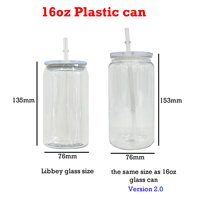 Canette de bière en gros pour autocollants vinyle ou UV DTF, prix abordable, canette en plastique acrylique Libbey de 16 oz, idéale pour les enfants à l'école