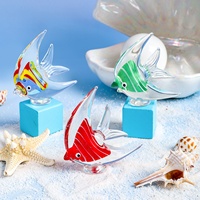 Sculpture de poisson en verre soufflé à la main de Murano, figurine artistique, statue, ornement animal marin, décoration d'intérieur, décoration d'aquarium de bureau