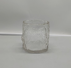 Hand Blown Ice Crackled Textured Clear Crystal Glass <b>Vase</b> Elegant Desktop Centerpiece for Modern Home Decor - Product Image 2