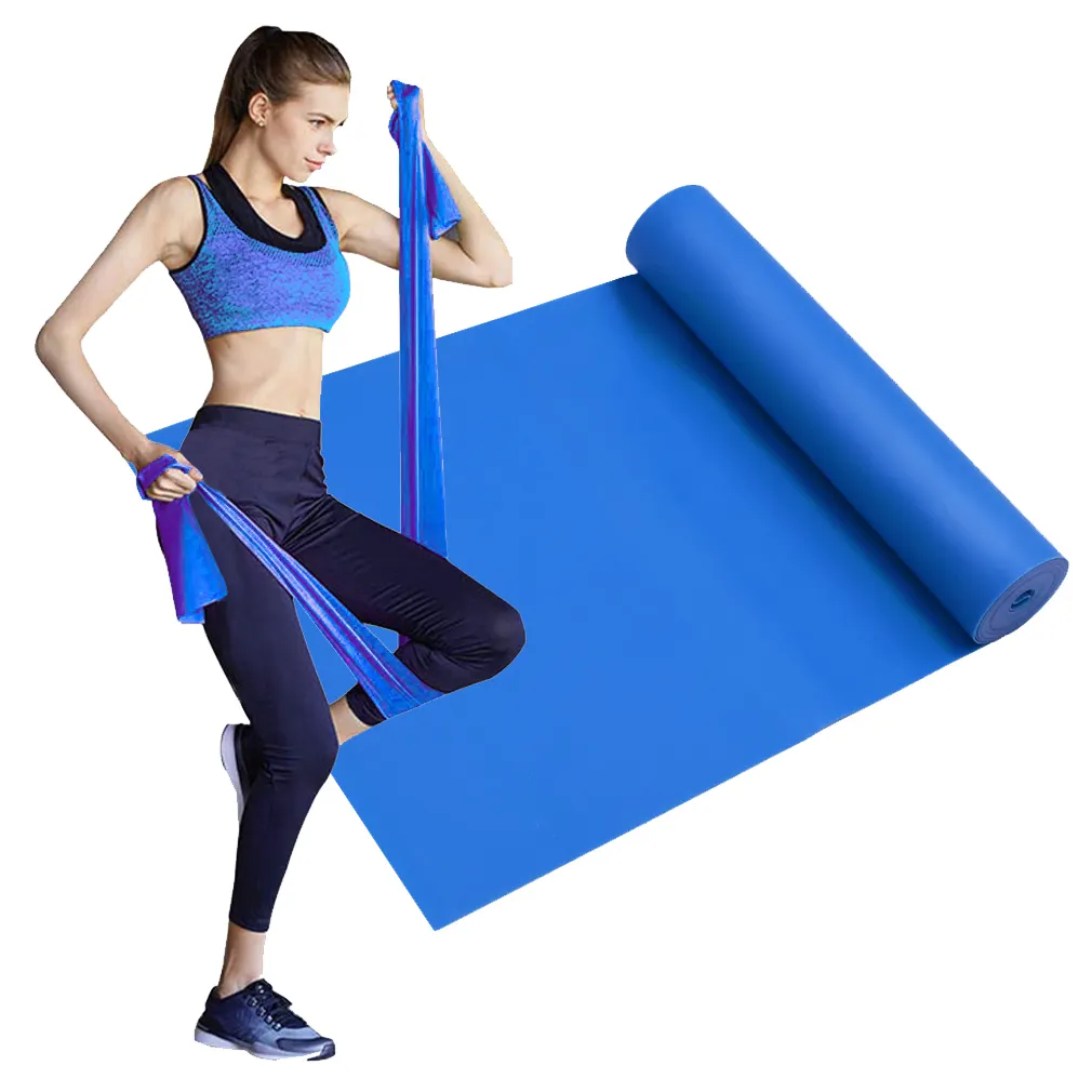 Blaues TPE-Material Trainingstherapie-Band Krafttraining Yoga-Pilates-Elastische Widerstandsbänder für den Heimtraining Fitnessstudio-Workout