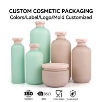 Bouteilles en plastique de 250g pour cosmétiques, vertes, emballages de haute qualité, bouteilles pour gel douche, après-shampoing, bouteilles personnalisées pour shampoing