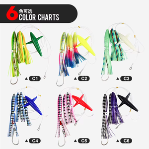 TGD Best TR007 <span class=keywords><strong>Esche</strong></span> Artificiali in Silicone Morbido da 9 pollici/22,5 cm per Pesca in Acque Profonde, Daisy Chain UV, Esca per Marlin, Tonno, Polpo, Esca da Traina - Product Image 6