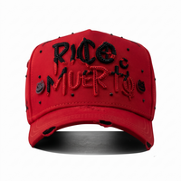 Casquette de baseball vintage sportive de haute qualité à 5 panneaux avec visière incurvée et taille ajustable, Gorras Chip Nfc Rico O Muerto Gorra Bigg boss Hats