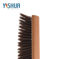 Brosse de nettoyage écologique à manche en bois et poils doux, réutilisable, antistatique, pour enlever les poils d'animaux sur les canapés, les lits et les meubles