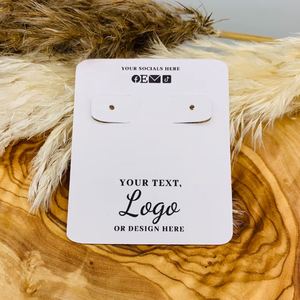 Cartes à boucles d'oreilles en papier kraft avec logo personnalisé |   Cartes de présentation pour boucles d'oreilles, étiquettes de présentation écologiques et recyclables - Product Image 2