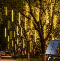 Guirlandes lumineuses solaires étanches IP65 effet pluie de météores, 8 tubes, décorations suspendues pour Noël, mariage, fête, extérieur, vacances