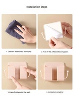 Boîte de rangement murale en plastique à ventouse, support adhésif pour téléphone, étagère de rangement de chevet, support de charge pour téléphone, télécommande