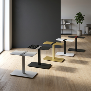 Modern powder coated metal <b>side</b> table with sleek C shape design for laptops living rooms and versatile use - Product Image 1