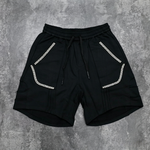 Shorts Homme Personnalisés en Coton 100% Écologique Respirant avec Fermeture à Cordon Mi-Taille, Broderie Lourde, Style Streetwear - Product Image 1