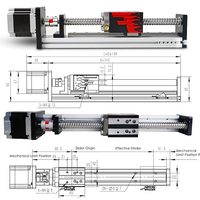 Table de guidage linéaire FSL40 V2.0 avec vis à billes, actionneur de mouvement CNC linéaire avec moteur pas à pas Nema 23, course de 150 mm