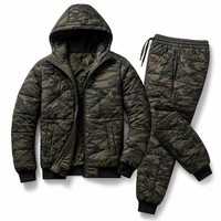 Ensemble de survêtement fonctionnel matelassé camouflage personnalisé MOUNTNEVE, veste à capuche et pantalon de jogging rembourrés, style streetwear, OEM