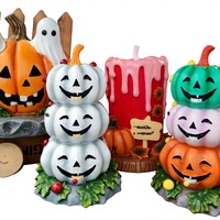 Articles décoratifs rétro pour Halloween, décorations de table fantôme pour le Festival des Fantômes, décorations créatives en bois pour le Festival d'Halloween