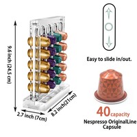 Support magnétique pour dosettes de café en acrylique transparent, présentoir magnétique pour capsules de café compatible avec les dosettes Nespresso Original Line