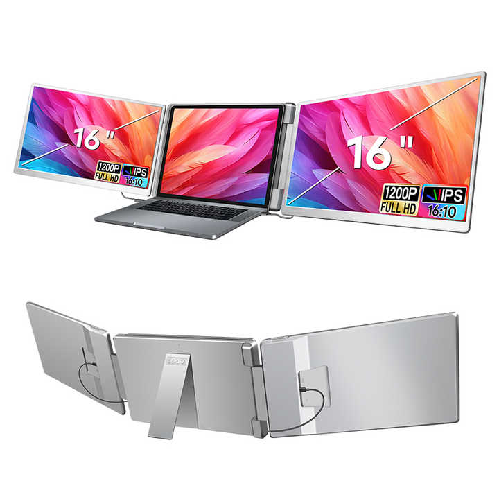 16 inch dual monitor 1200P plug & play dual screen monitor with Type-C ...
