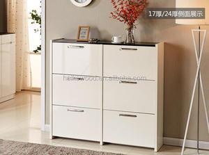 Mdf Tủ giày lưu trữ <span class=keywords><strong>Rack</strong></span> với 3 ngăn bằng gỗ tủ đơn vị phạm vi đứng cho phòng khách sạn hoặc căn hộ sử dụng - Product Image 4