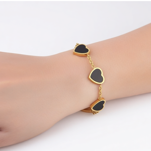 Pulsera Magnética de Acero Inoxidable con Holograma de Corazón, Joyería de Moda Unisex, Ajustable, de Lujo, Chapada en Zinc Negro, con <span class=keywords><strong>Iones</strong></span> <span class=keywords><strong>Negativos</strong></span> - Product Image 4