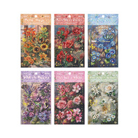 Autocollants de journal en PVC découpés au laser, forme irrégulière, style rétro, imperméables, bordure florale, décoration de vacances, taille personnalisée, pour scrapbooking, finition mate