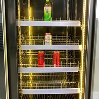 Réfrigérateur commercial à économie d'énergie 500W avec double porte vitrée et chauffage pour supermarchés et magasins