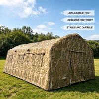 Carpa de Trabajo de Emergencia Inflable de Doble Capa de PVC Oxford con Camuflaje, Resistente al Agua y al Viento (Más de 3000 mm), de Instalación Rápida