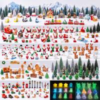 Mini Village de Noël 3D en Résine : Maison, Château, Train, Pingouin, Canne à Sucre, Pays des Merveilles Hivernales, Micro-Paysage, Décoration de Fêtes, Cadeau