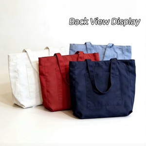 Bolsa de Compras de Algodón Personalizada <span class=keywords><strong>Rungo</strong></span> con Asa Larga, Cierre de Cremallera, Patrón de Letras, Tamaño Grande y Práctica - Product Image 5