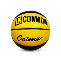 कस्टम काले और पीले समग्र चमड़े बास्केटबॉल गेंद के आकार 28.5