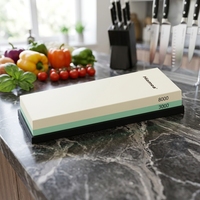 Hiamea H1013 Affûteur de couteaux double face pour la cuisine, pierre à aiguiser extra fine 1500 grains, base antidérapante, écologique, personnalisable