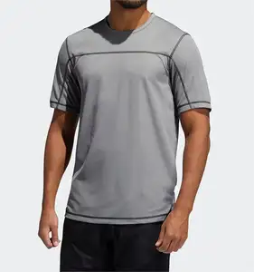 Kaus kuliah longgar sesuai pesanan 100% katun olahraga kasual kaus polos lengan pendek