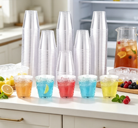 Großhandel Lebensmittelechte Recycelbare Transparente PET Stapelbare Einweg-Plastikbecher Kalte Saft-Trinkbecher für Party und Takeaway