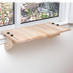 Solid Wood Window Sill Extender Natural Color Clip On Type For Living Room Balcony Plant Storage - Product Image 2