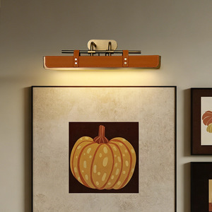 Leather Wall Lamp Acrylic Lampshade LED <b>Light</b> Source Switch Control For <b>Corridor</b> Guest Room Ambient Lighting - Product Image 2
