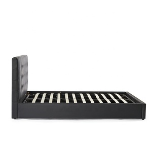 Ottoman Storage Black <strong>Faux</strong> <strong>Leather</strong> Double <strong>Bed</strong> <strong>Frame</strong> - Product Image 2